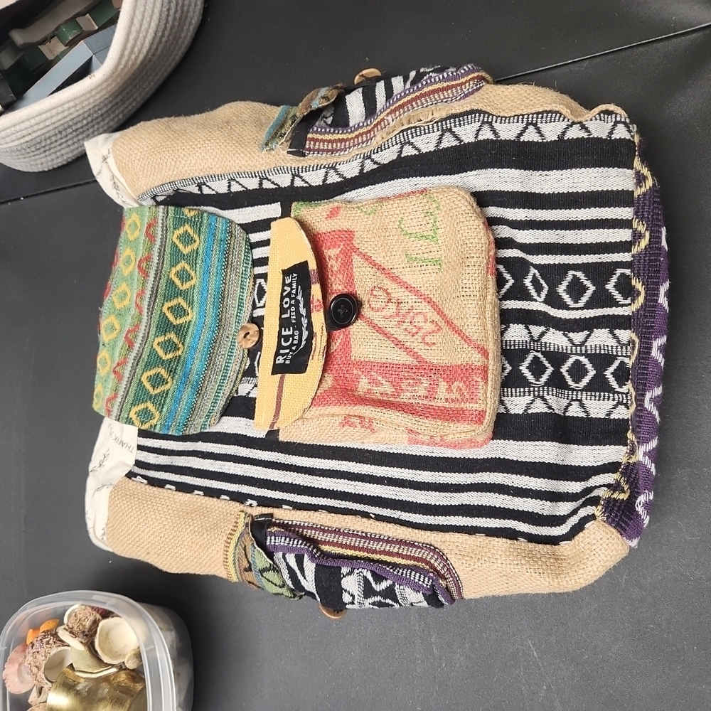 Rice Love Multicolor Patterned Backpack - image 6